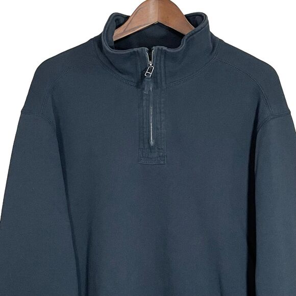 Eddie Bauer Quarter Zip Pullover Sweater Men Size XL Black Long Sleeves Soft - Picture 2 of 11